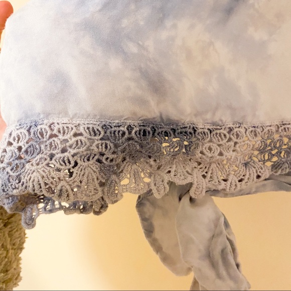 American Eagle Tie Die Halter Top with Crochet Hem - Picture 3 of 6